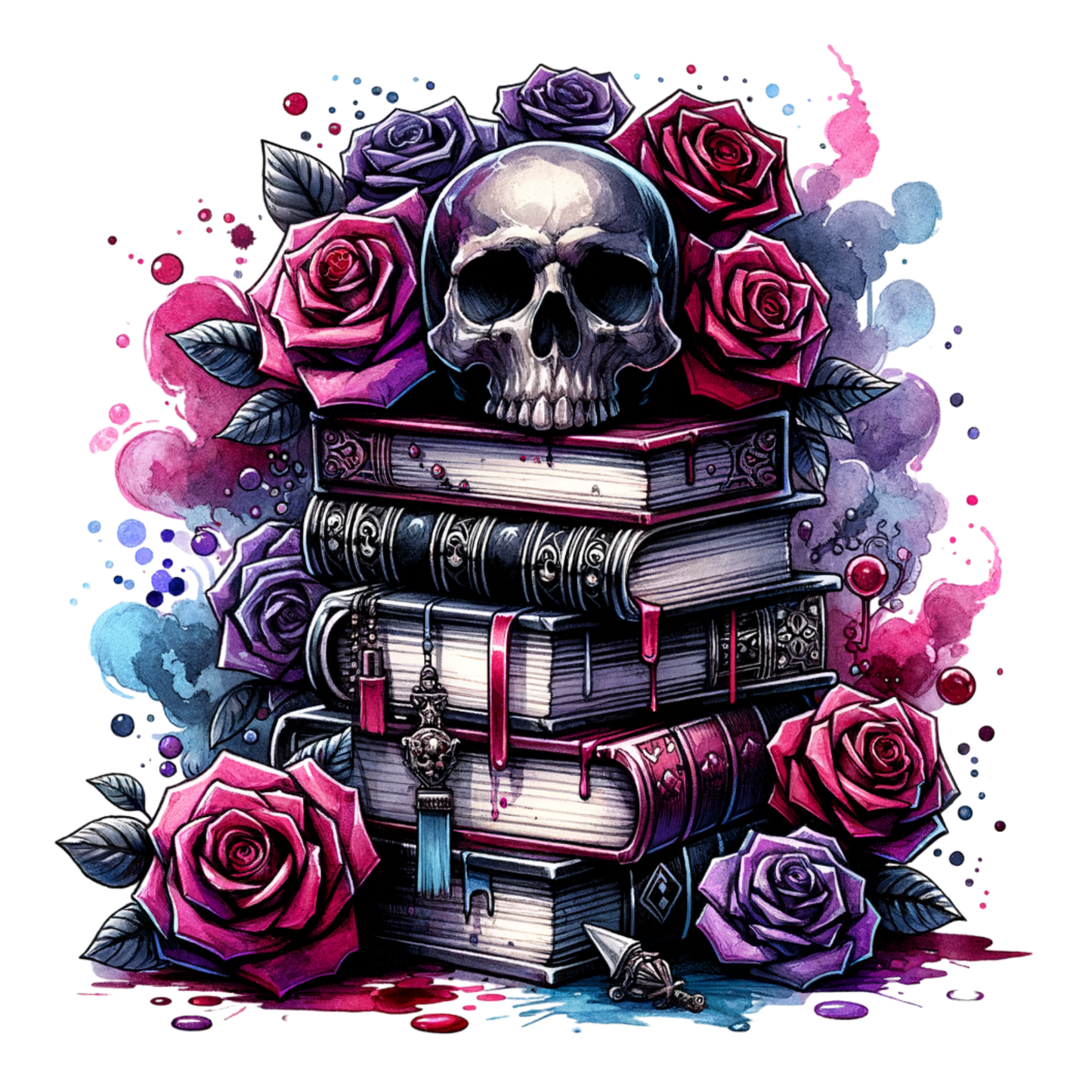 Bügelbild Totenkopf | Skull | Rosen - Magic Miracle Design