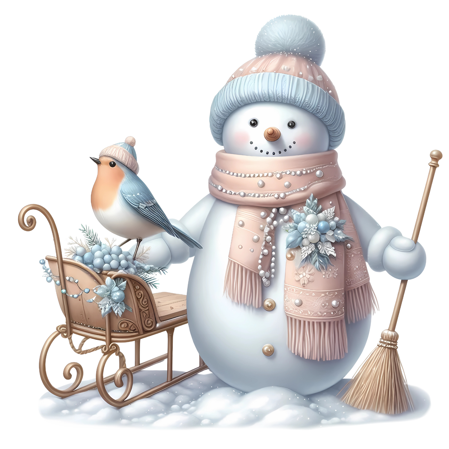 Bügelbilder Weihnachten Schneemänner pastell - Magic Miracle Design