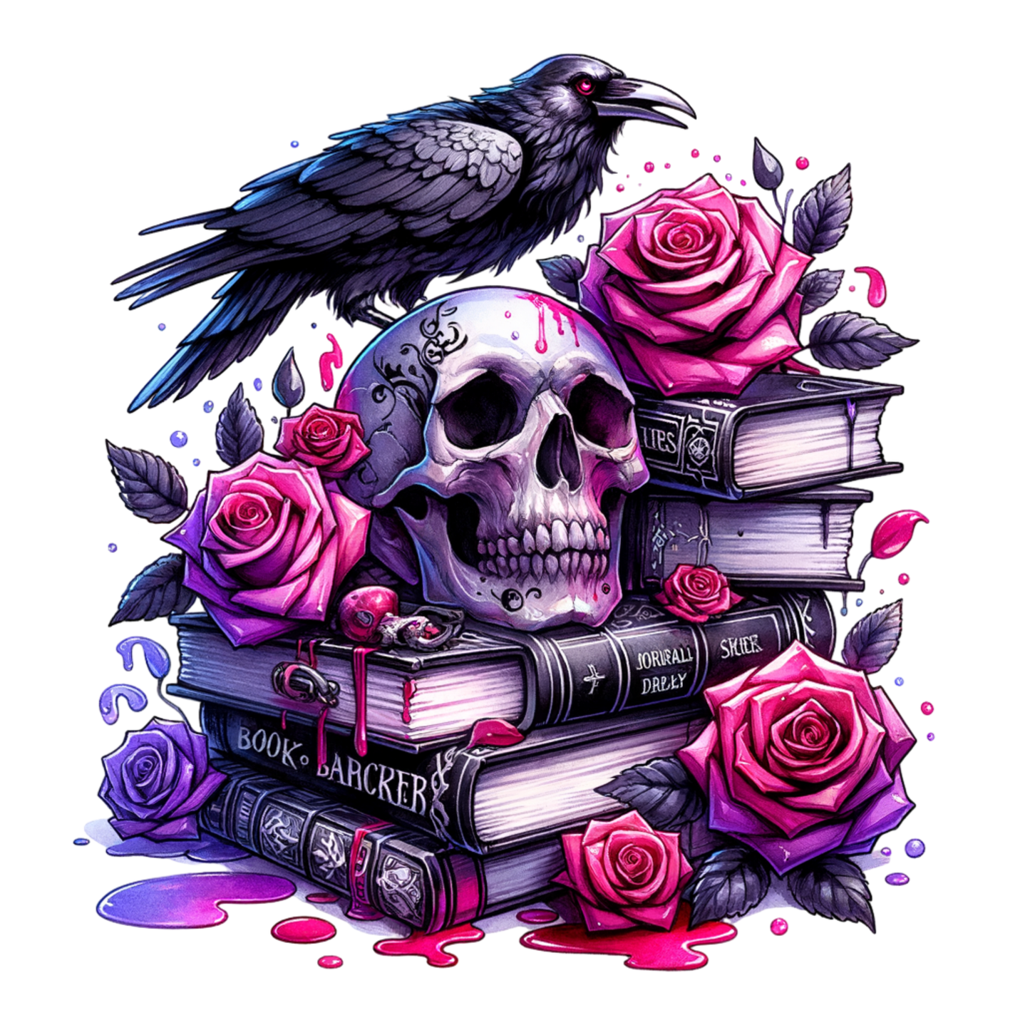 Bügelbild Totenkopf | Skull | Rosen - Magic Miracle Design