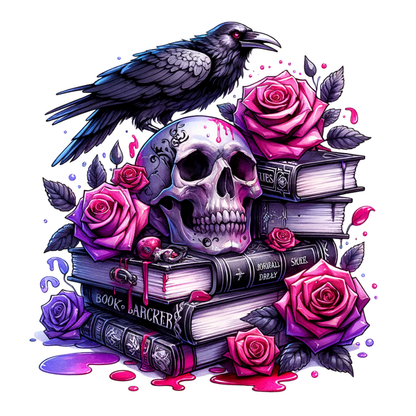 Bügelbild Totenkopf | Skull | Rosen - Magic Miracle Design