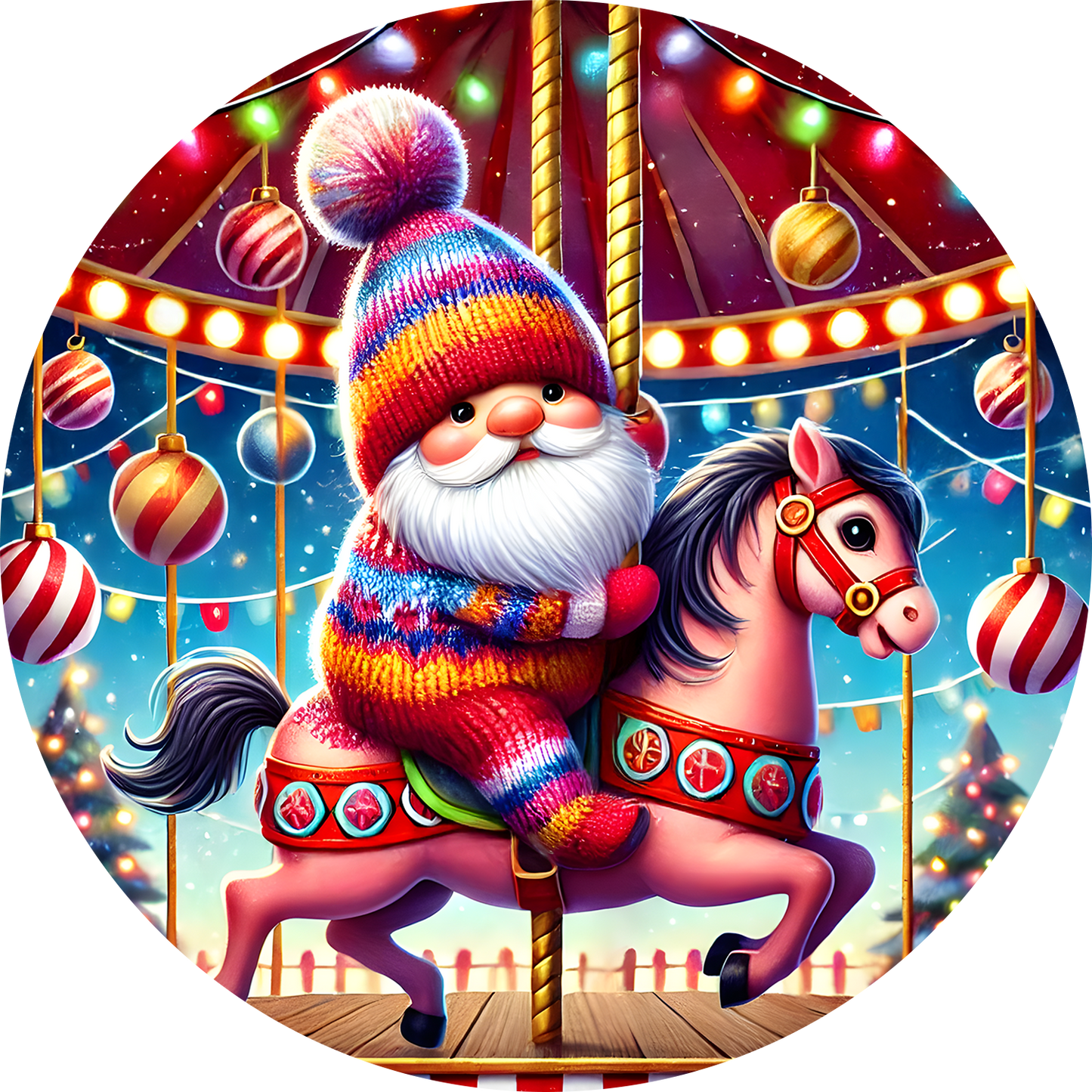 Bügelbild Weihnachten Gnome - singen, Kamin, schmücken Bild_18
