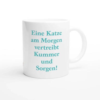 Keramiktasse Katze am Morgen