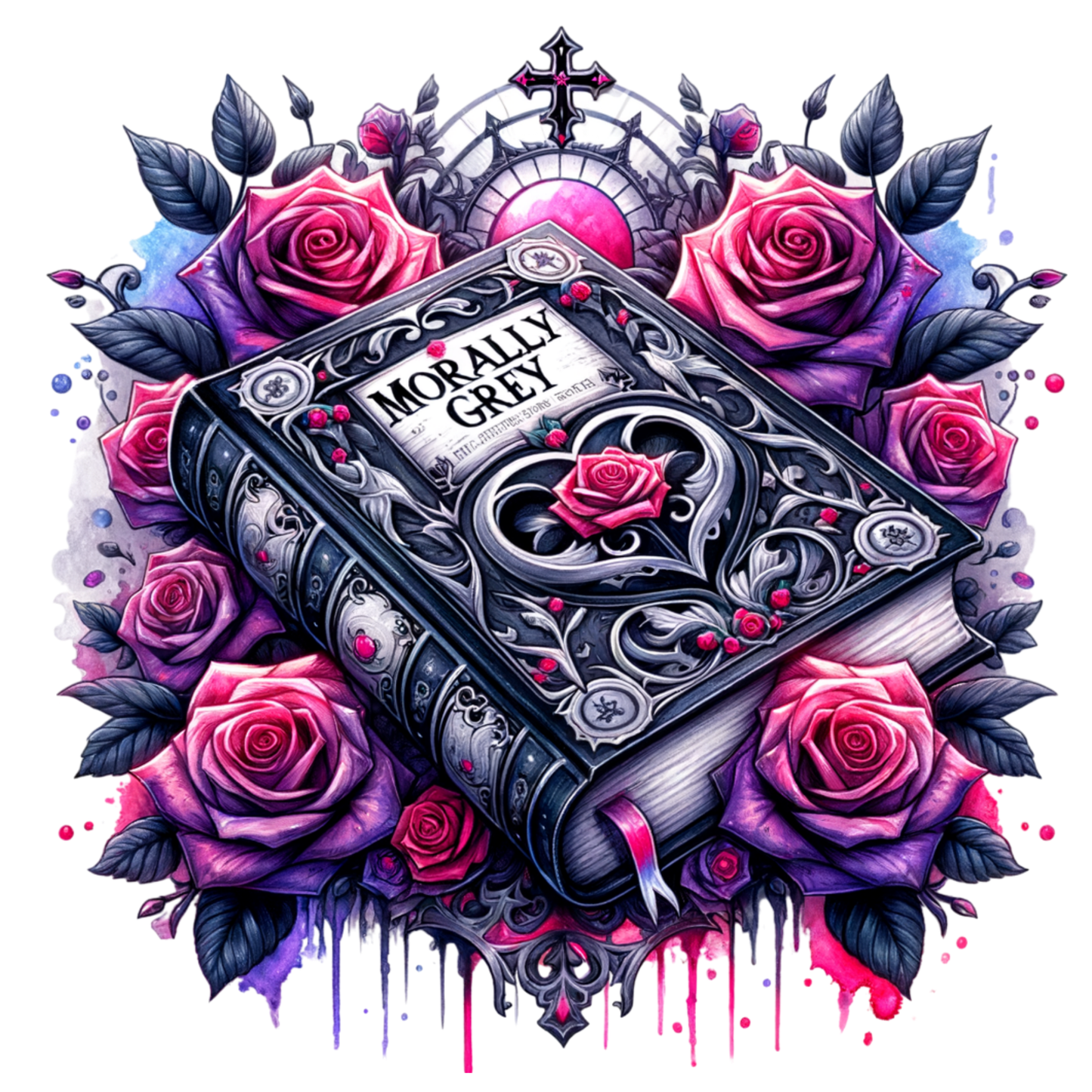 Bügelbild Totenkopf | Skull | Rosen - Magic Miracle Design