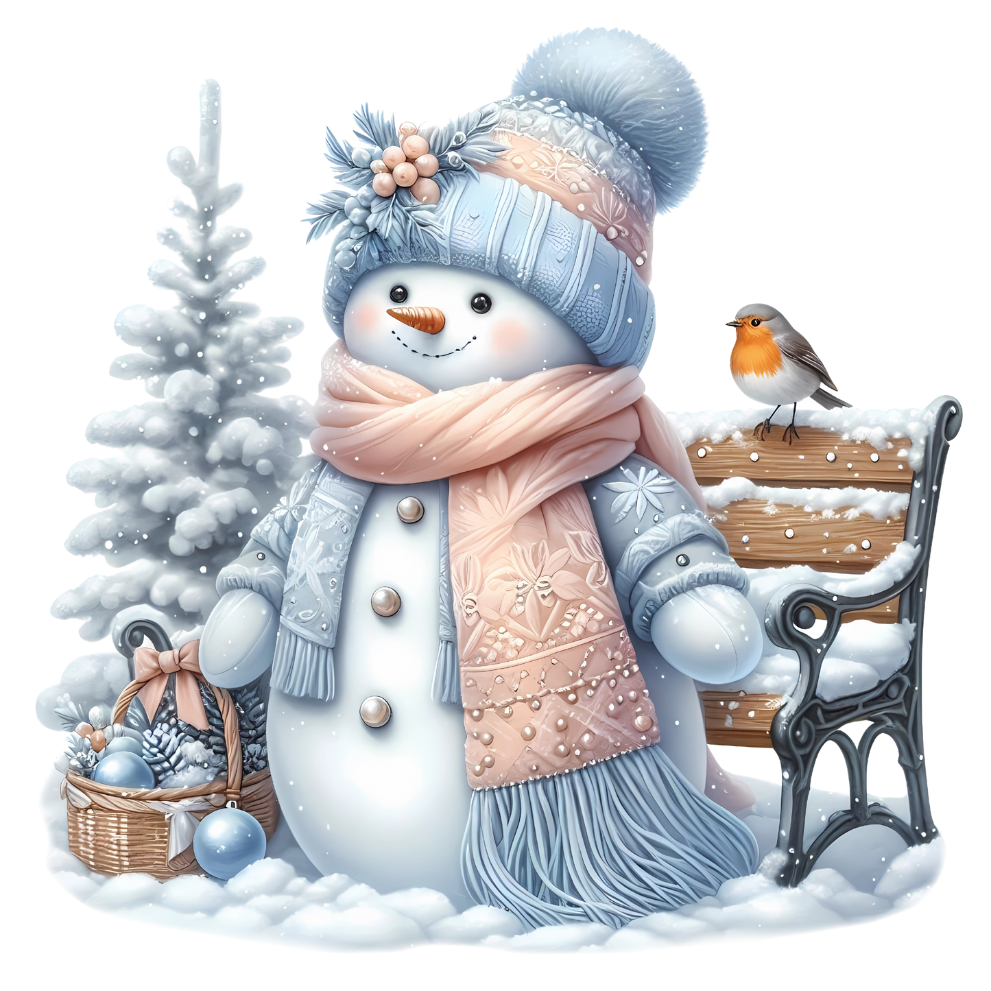 Bügelbilder Weihnachten Schneemänner pastell - Magic Miracle Design