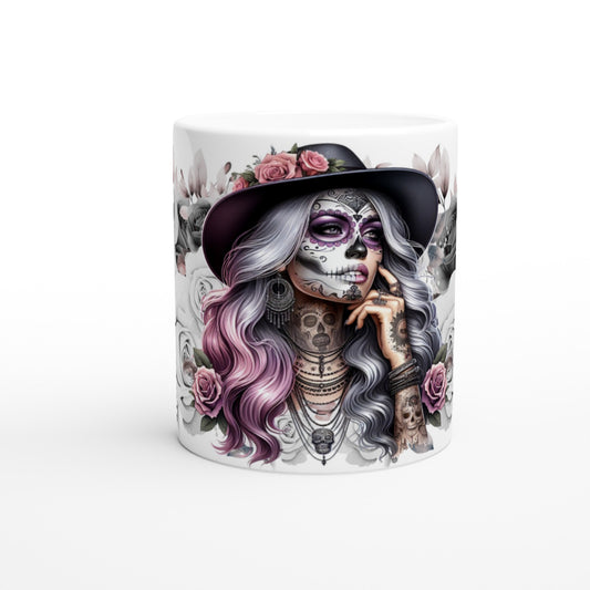 Keramiktasse blumen skull Frau - Magic Miracle Design