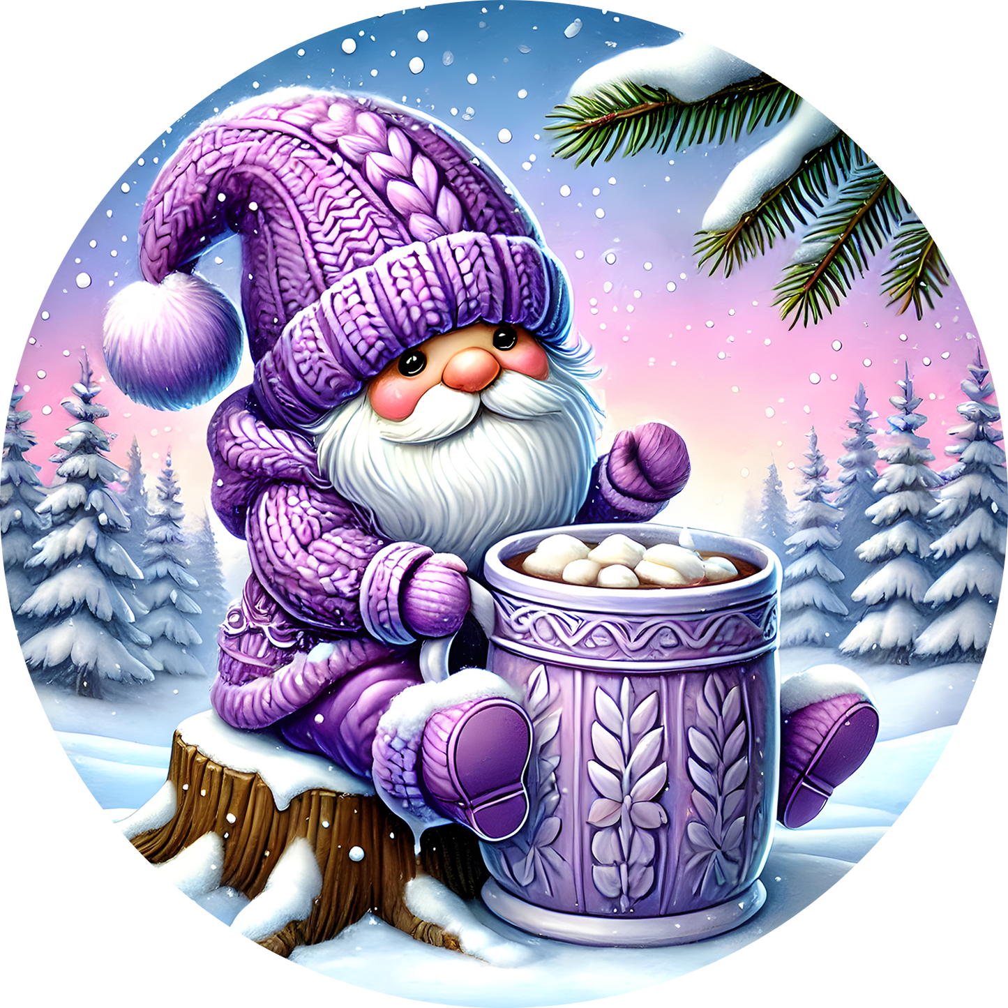 Bügelbild Weihnachten Gnome - singen, Kamin, schmücken Bild_12