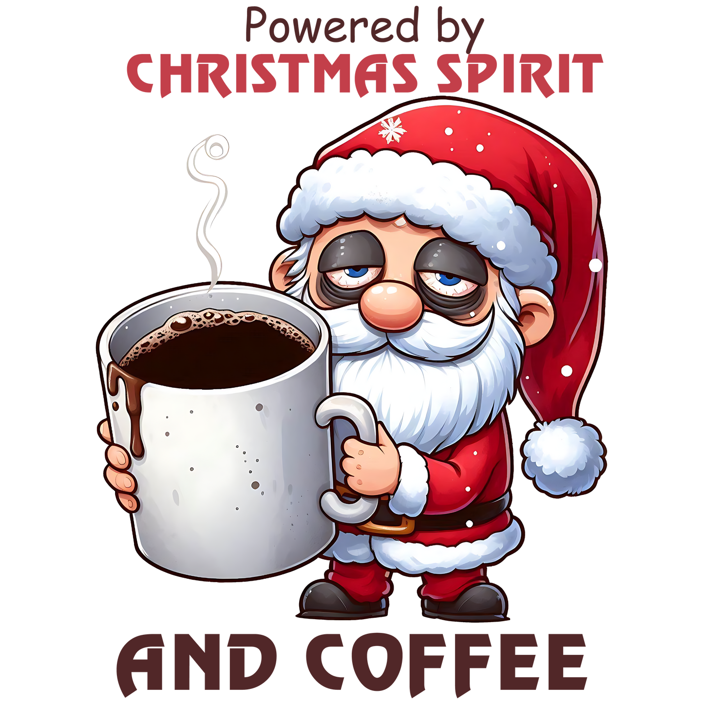 Bügelbilder Weihnachtsmann Kaffee - Magic Miracle Design