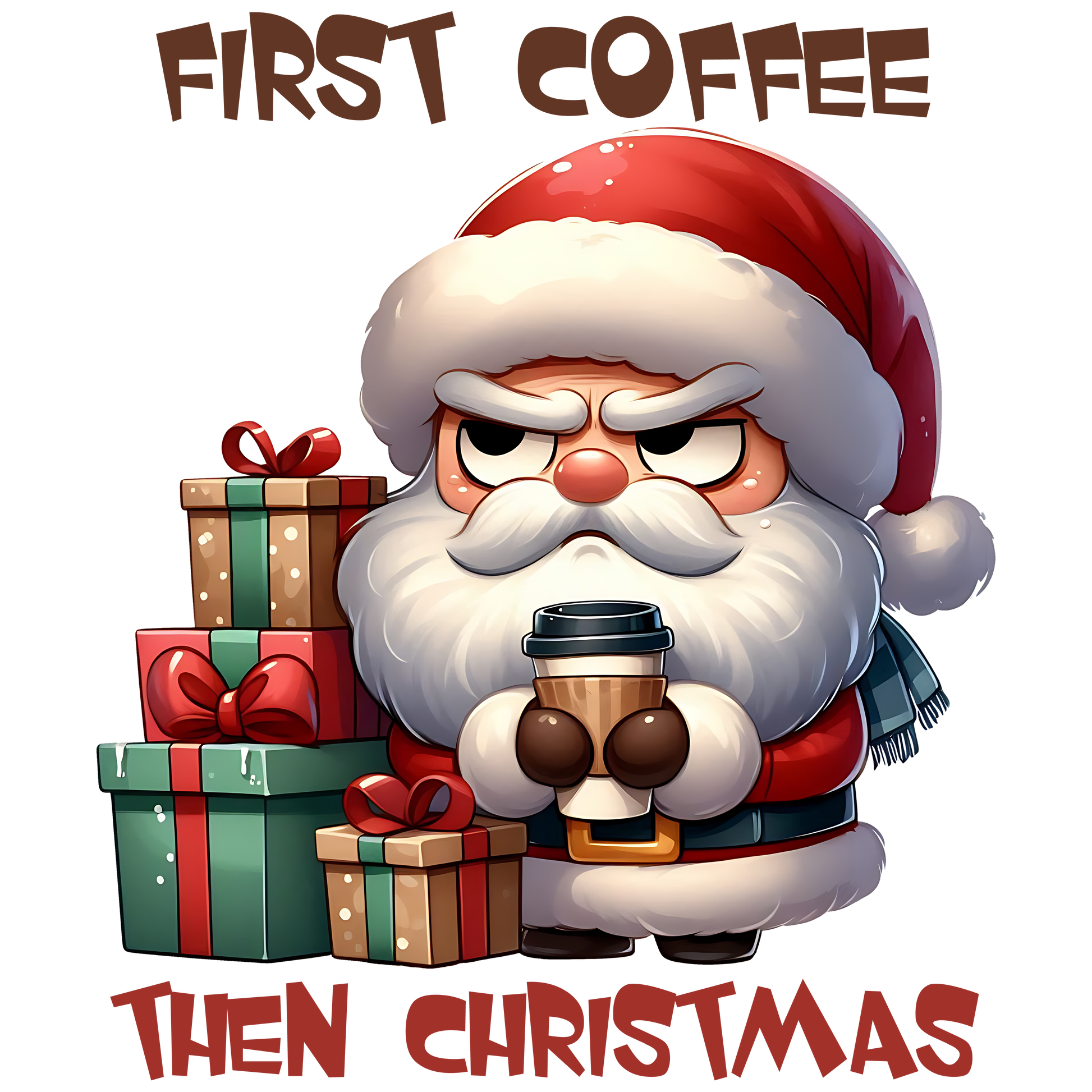 Bügelbilder Weihnachtsmann Kaffee - Magic Miracle Design
