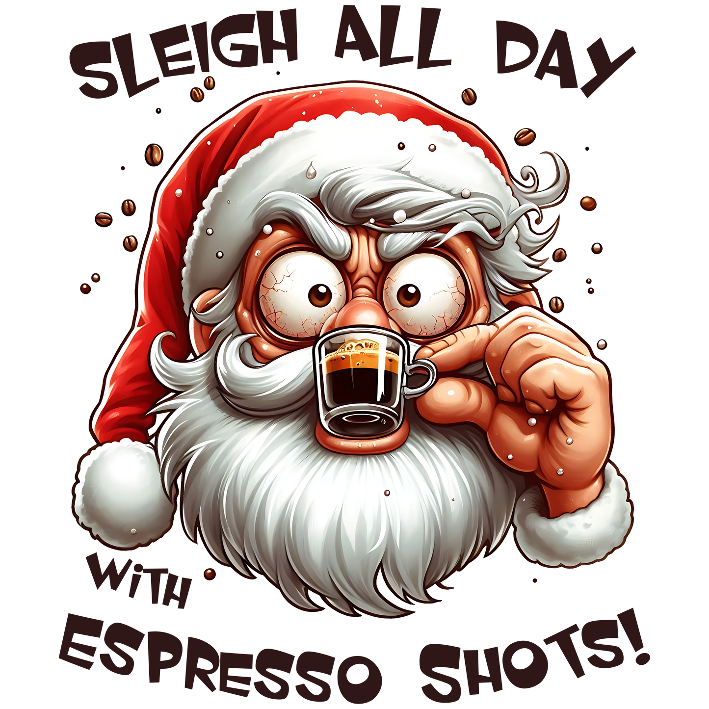 Bügelbilder Weihnachtsmann Kaffee - Magic Miracle Design