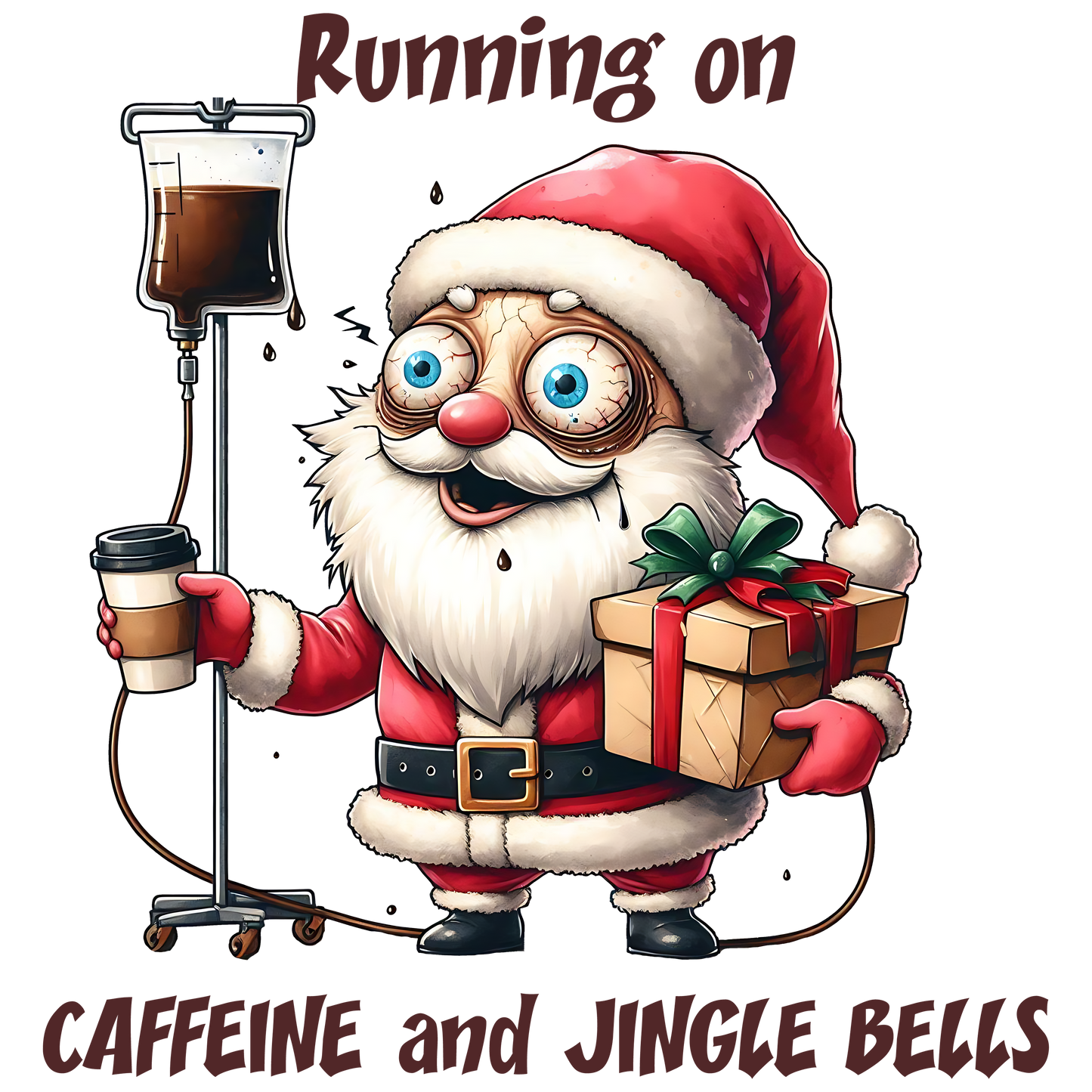 Bügelbilder Weihnachtsmann Kaffee - Magic Miracle Design