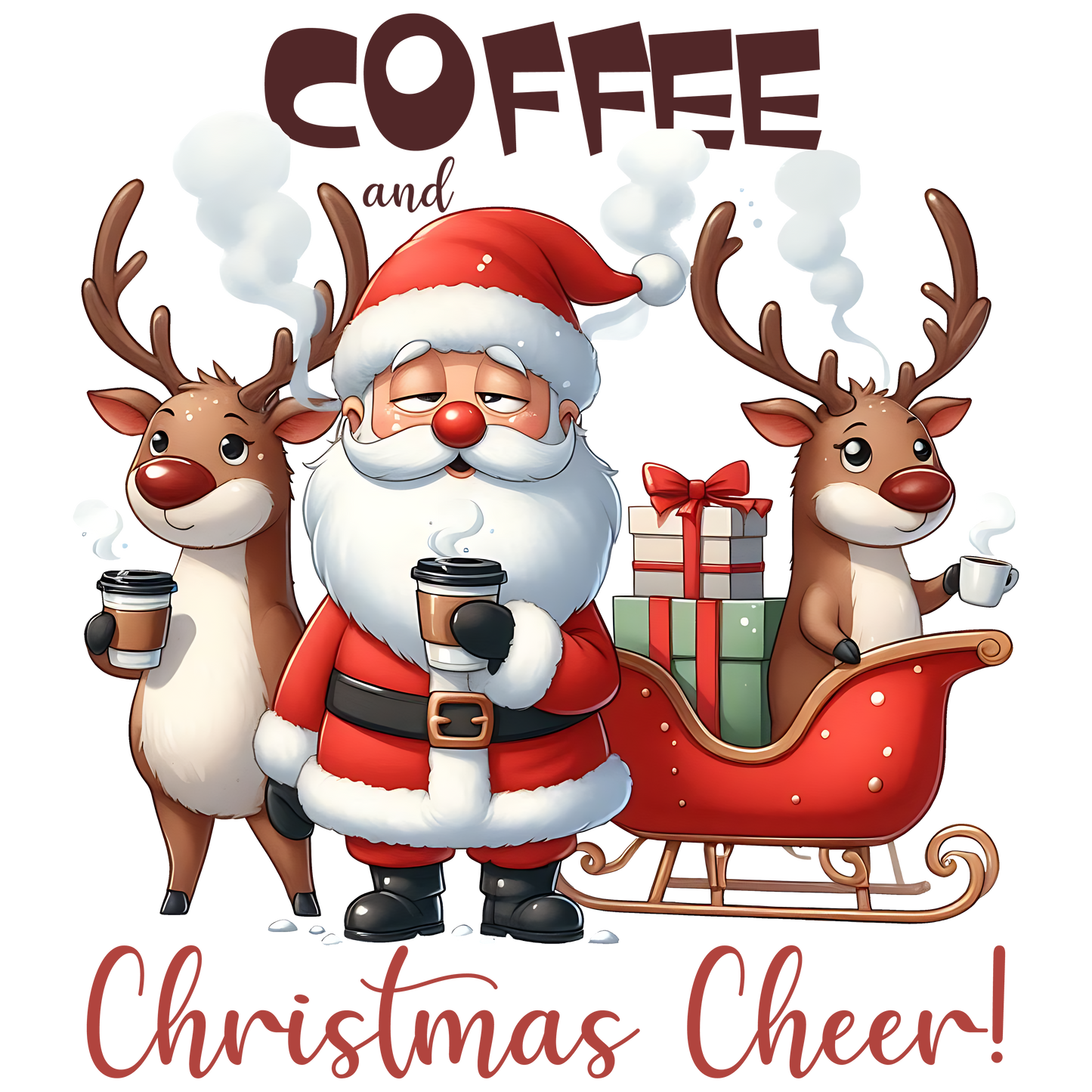Bügelbilder Weihnachtsmann Kaffee - Magic Miracle Design