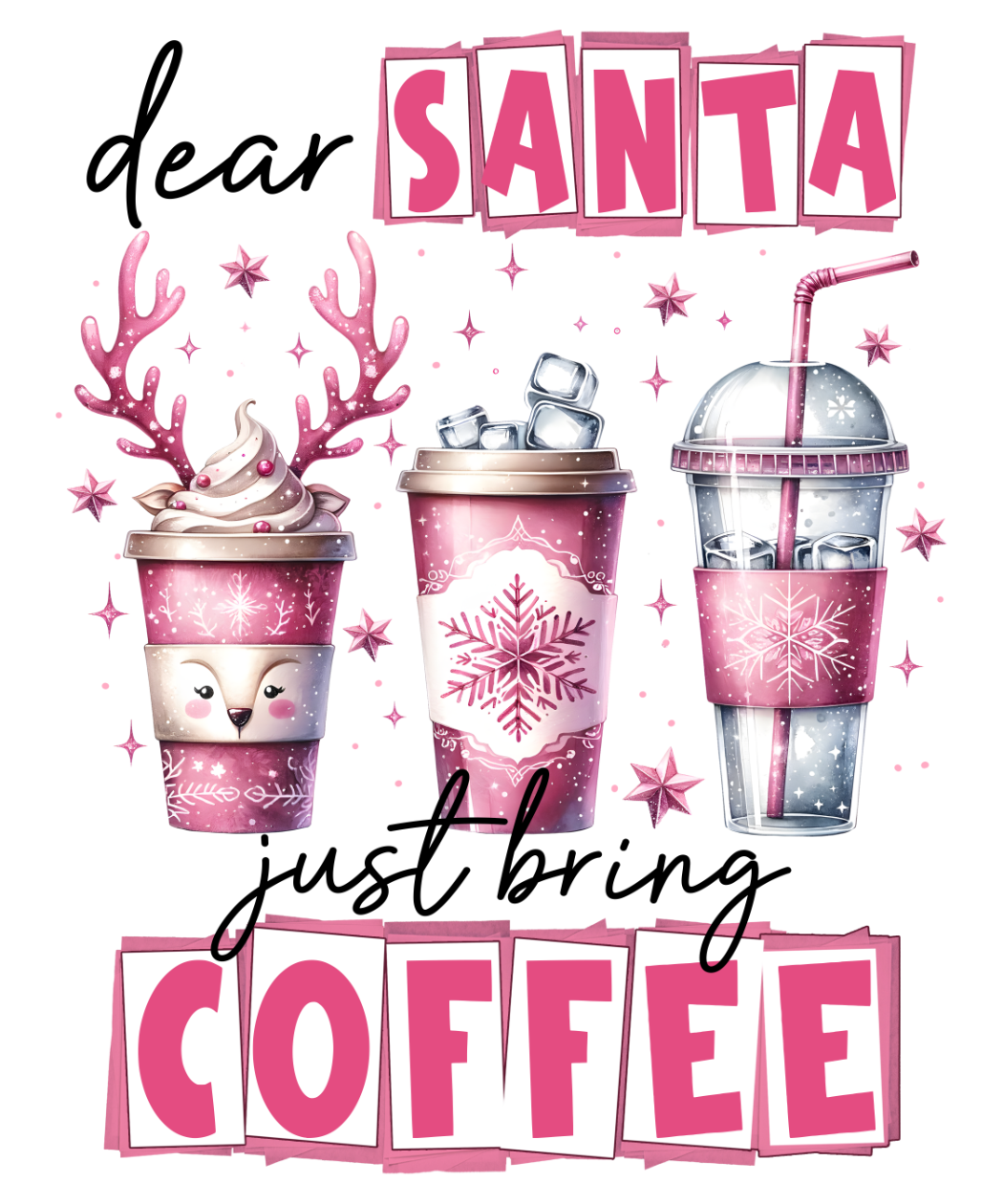 Bügelbilder Weihnachten in Pink - Magic Miracle Design