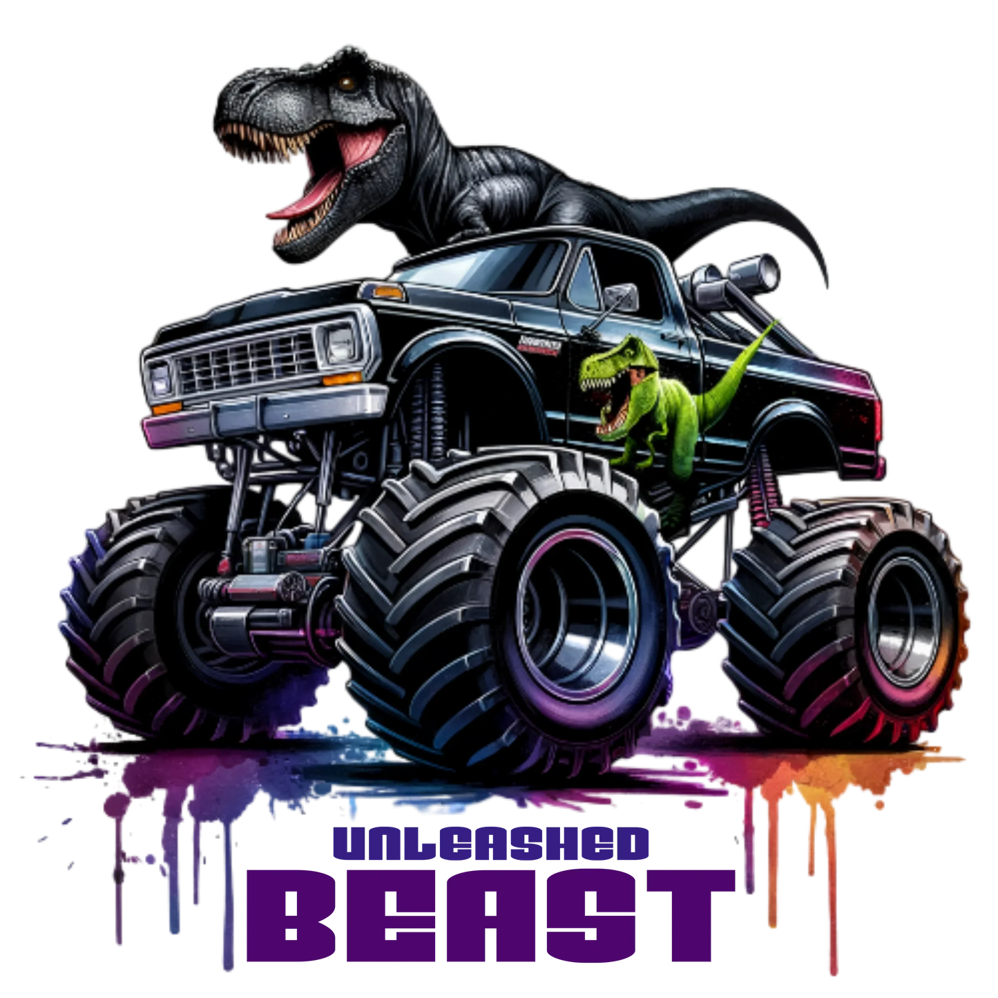 Bügelbilder Monstertruck mit Dino Bild_10