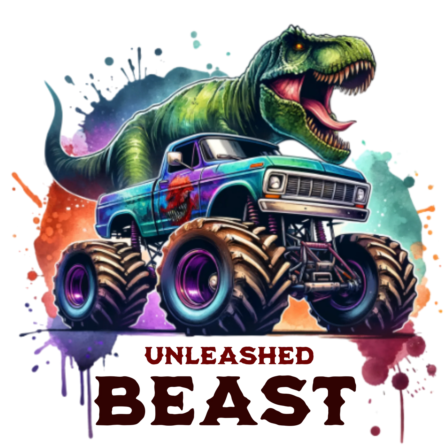 Bügelbilder Monstertruck mit Dino Bild_11