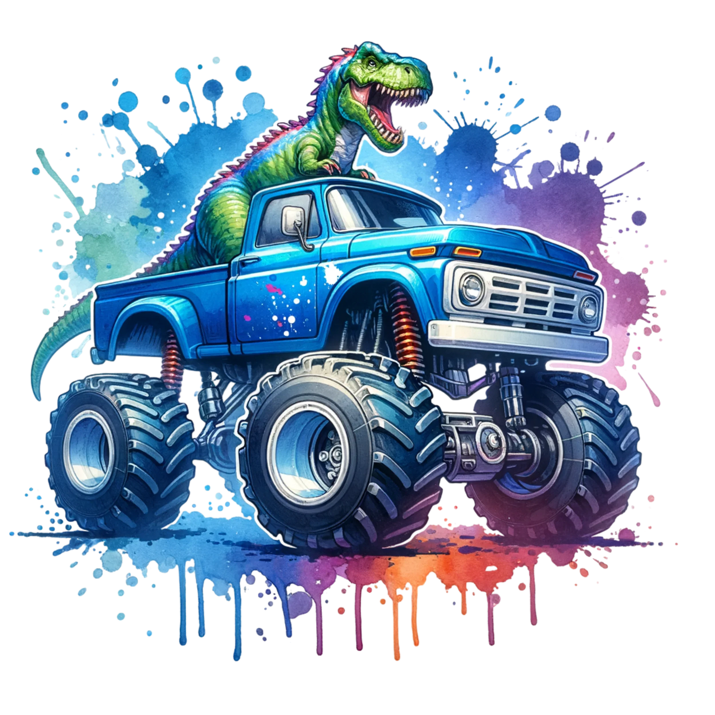 Bügelbilder Monstertruck mit Dino Bild_4