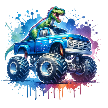 Bügelbilder Monstertruck mit Dino Bild_4