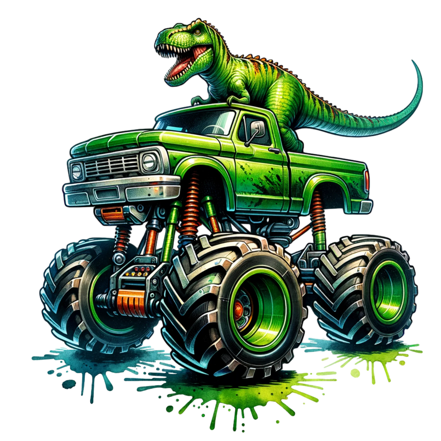 Bügelbilder Monstertruck mit Dino Bild_5