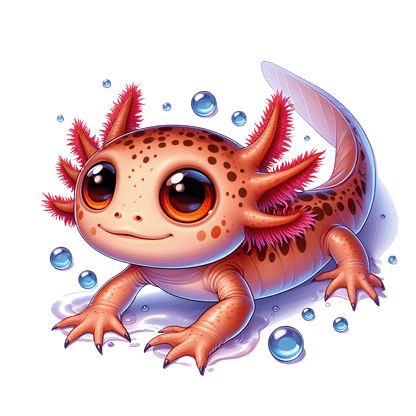Bügelbild süßes Axolotl - Magic Miracle Design