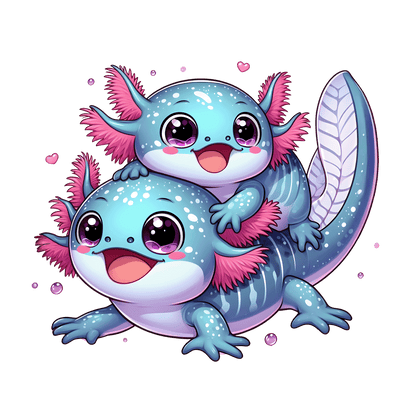 Bügelbild süßes Axolotl - Magic Miracle Design