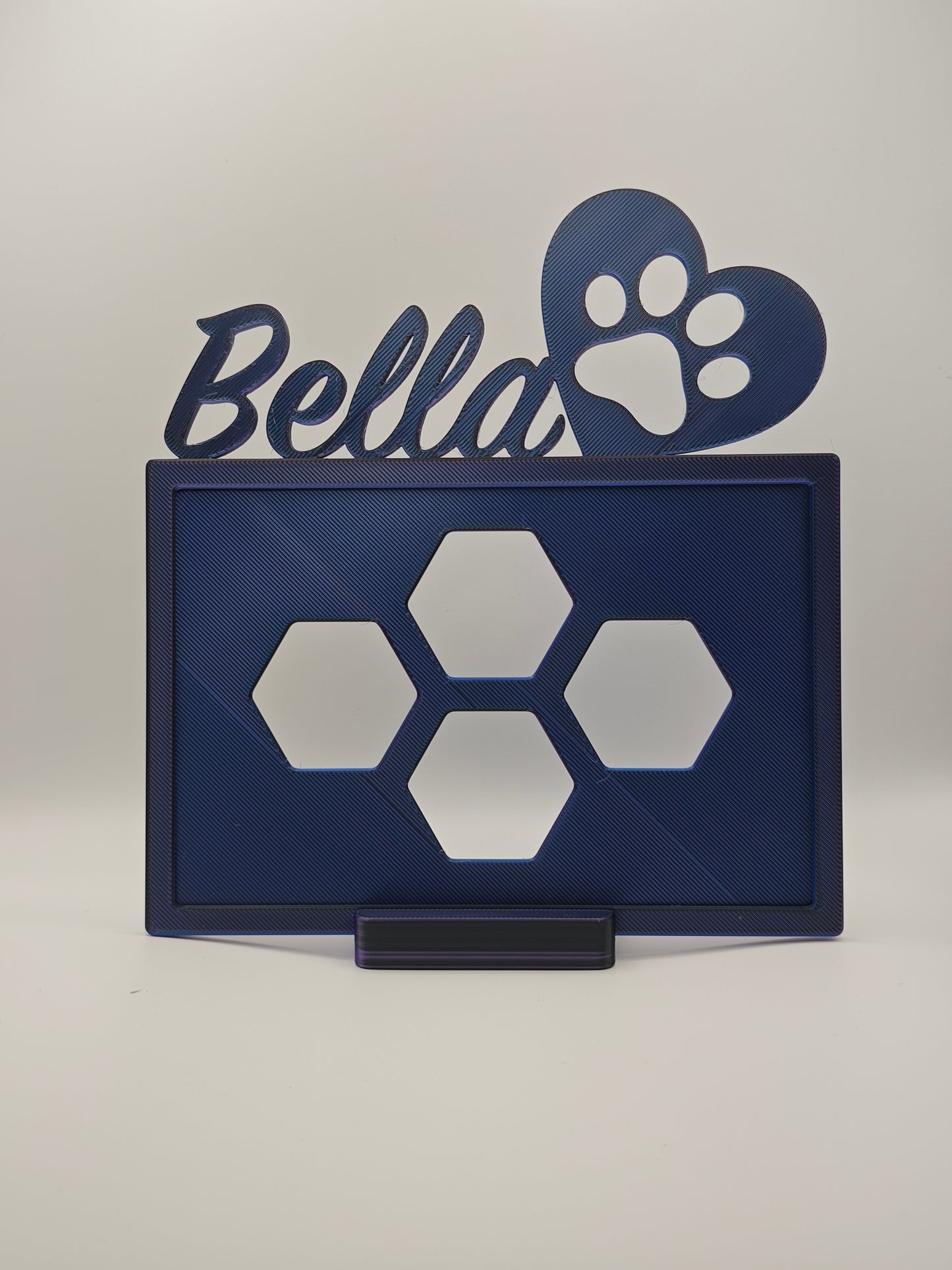 Personalisierter 3D Druck Bilderrahmen mit Namen & Symbolen Blau