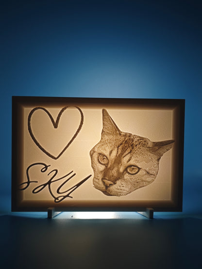 Einfarbiges Lithophan Bild – personalisiert 3D Druck Geschenk