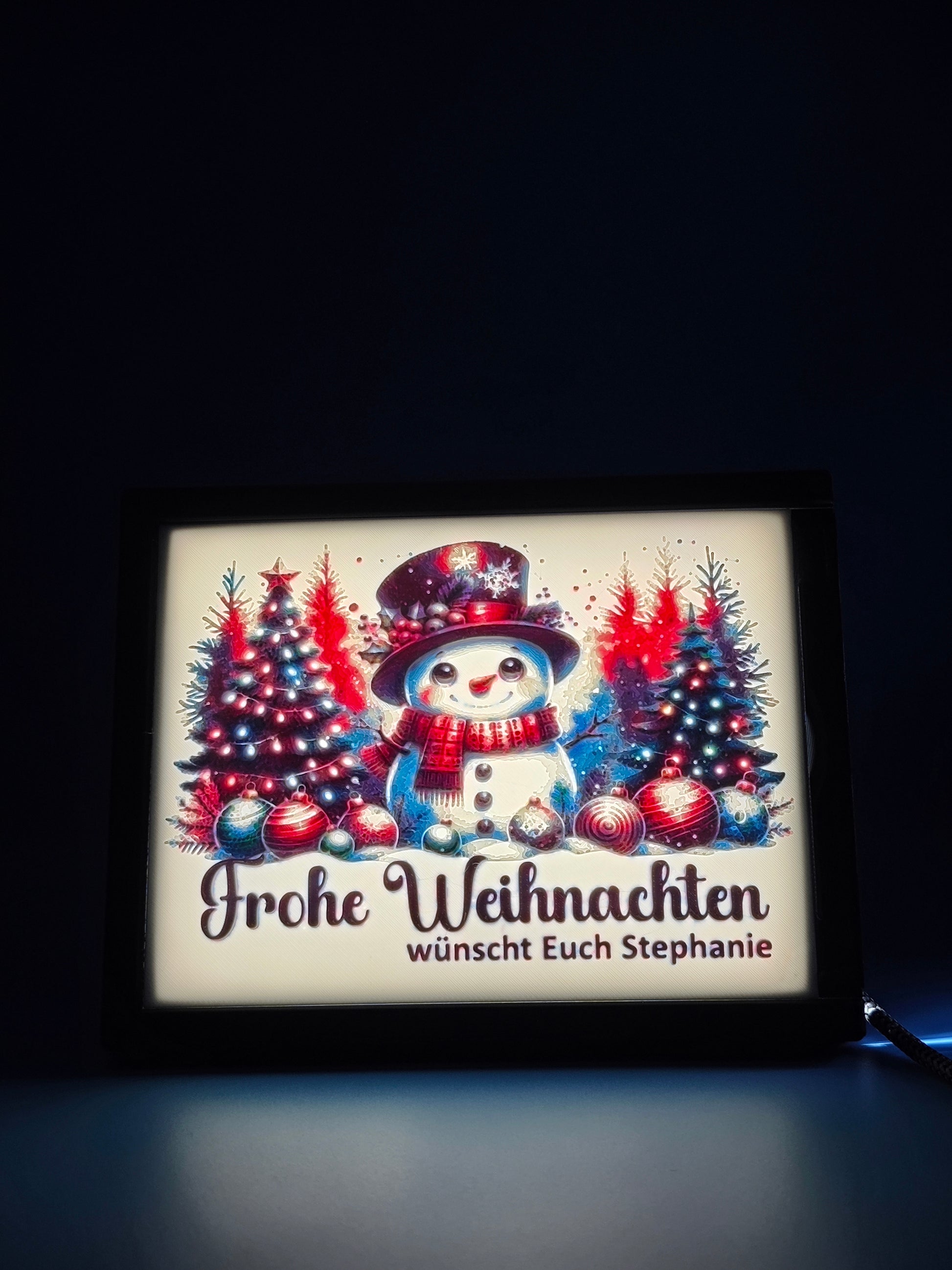 Personalisiertes Farbiges Lithophan Bild 11×15 cm mit Rahmen