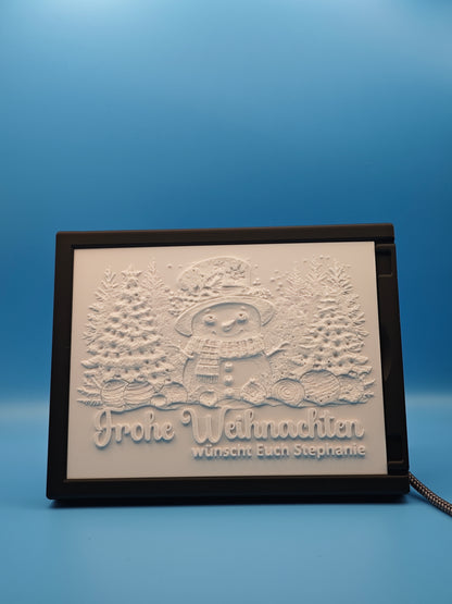 Personalisiertes Farbiges Lithophan Bild 11×15 cm mit Rahmen
