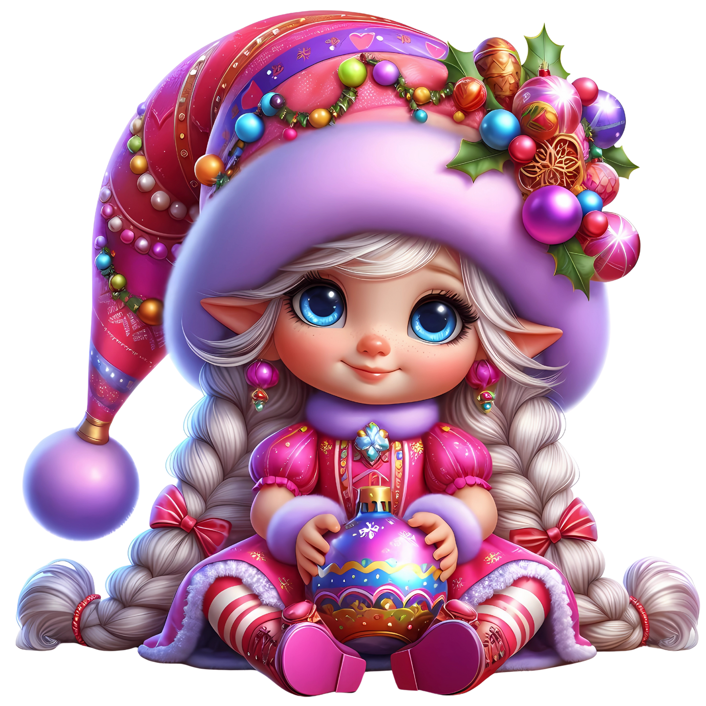 Bügelbild Weihnachten Gnom Mädchen Bild_3