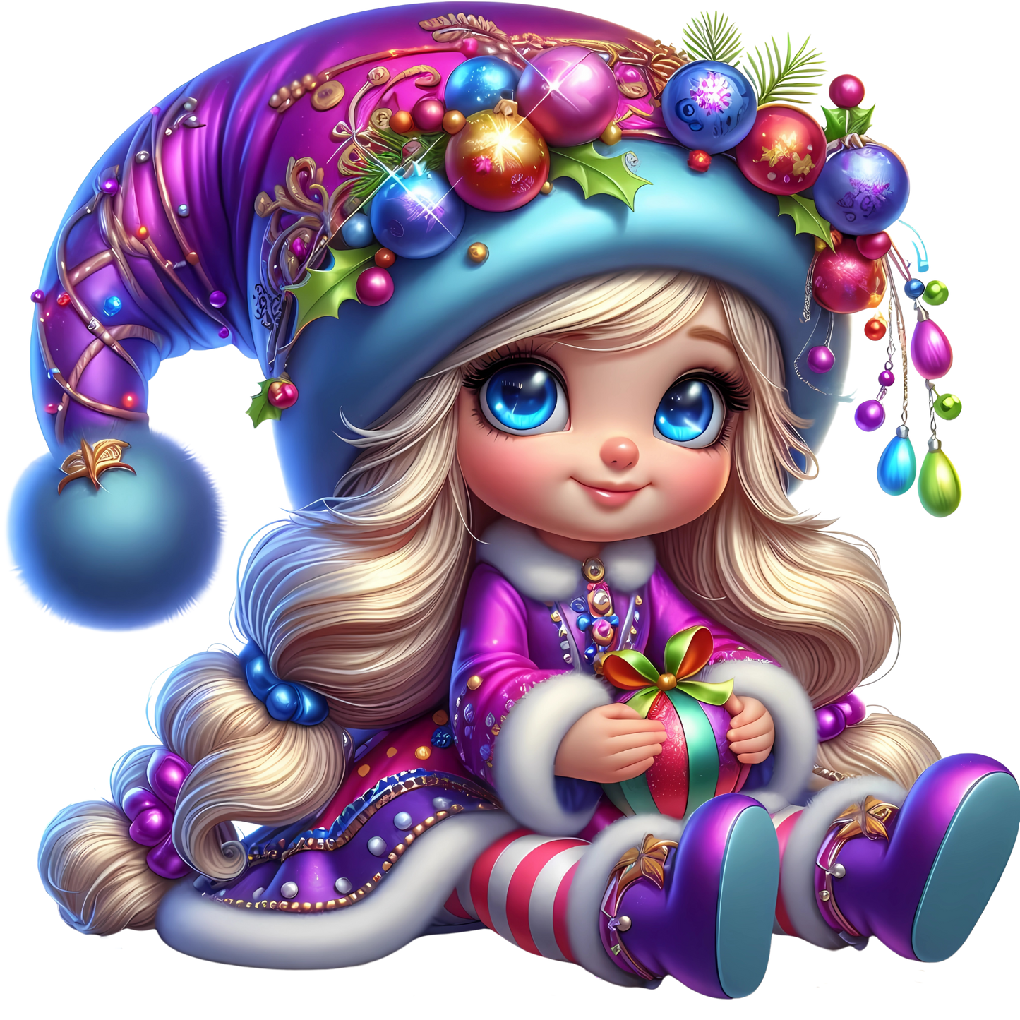 Bügelbild Weihnachten Gnom Mädchen Bild_10