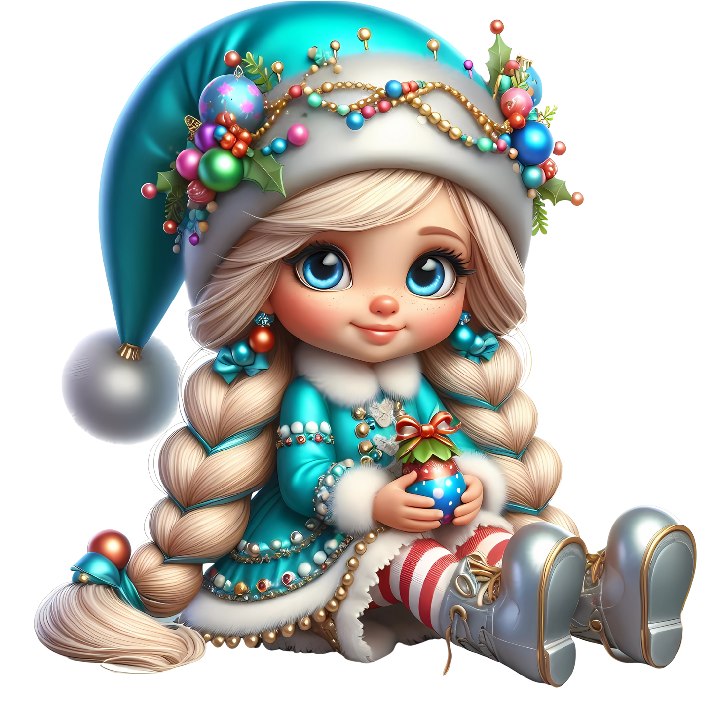 Bügelbild Weihnachten Gnom Mädchen Bild_11