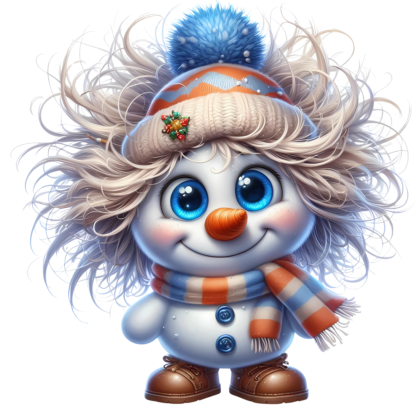 Bügelbild lustiger Schneeman - Mütze, Schal Bild_20