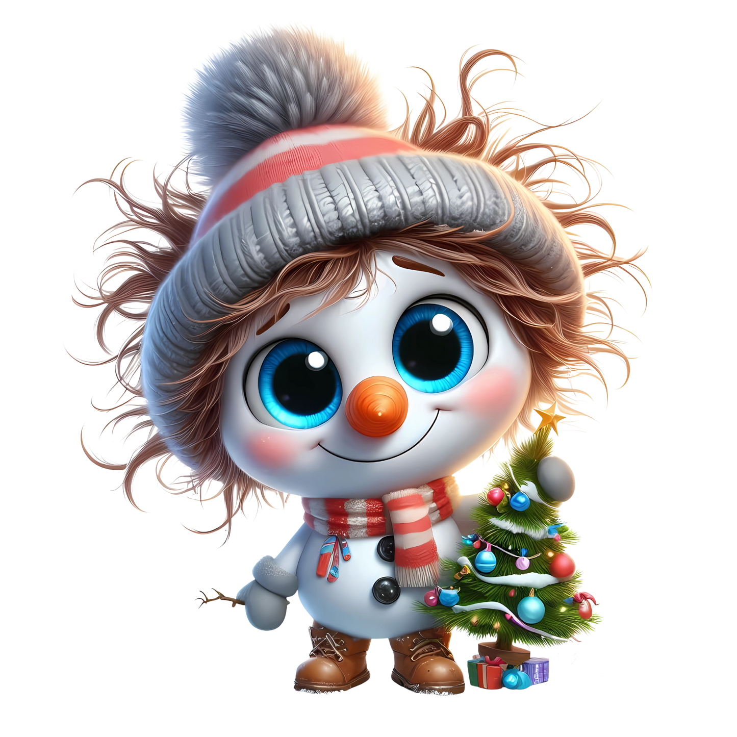 Bügelbild lustiger Schneeman - Mütze, Schal Bild_15