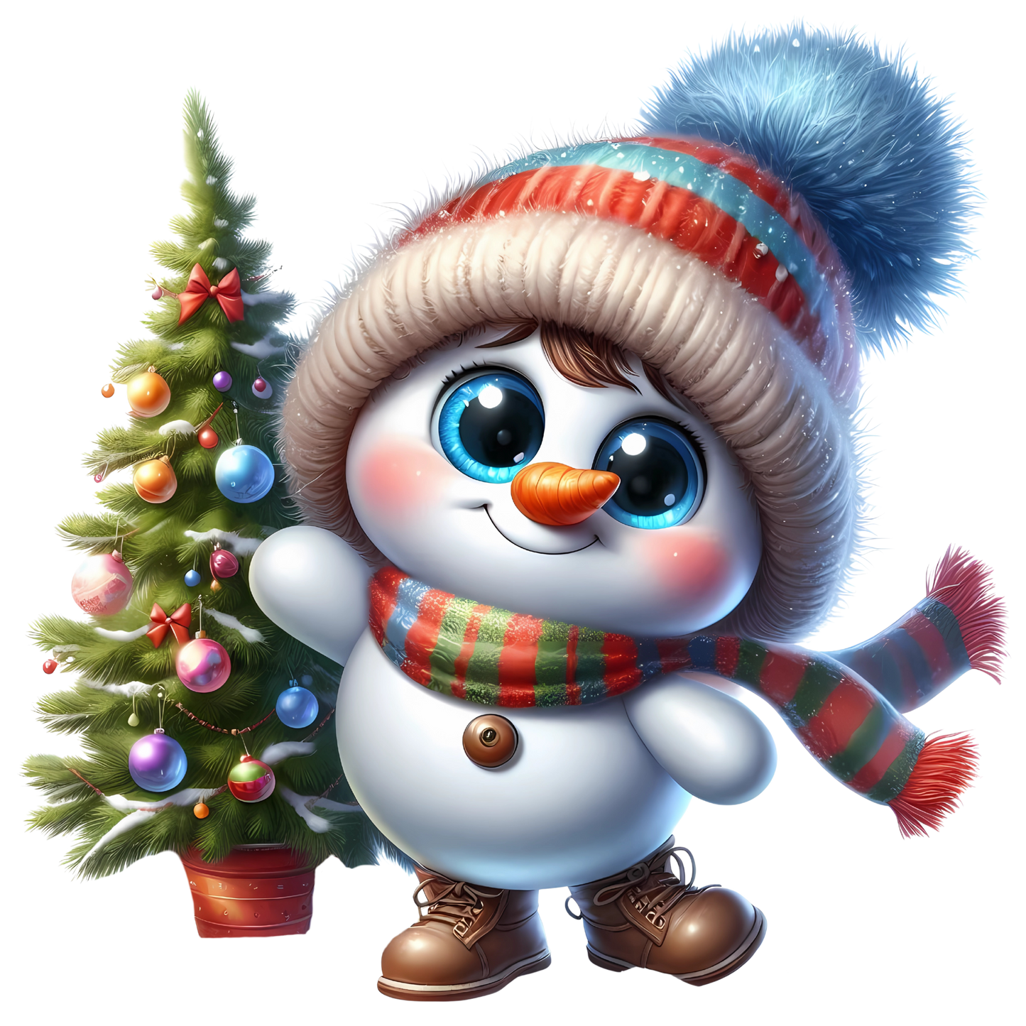 Bügelbild lustiger Schneeman - Mütze, Schal Bild_19