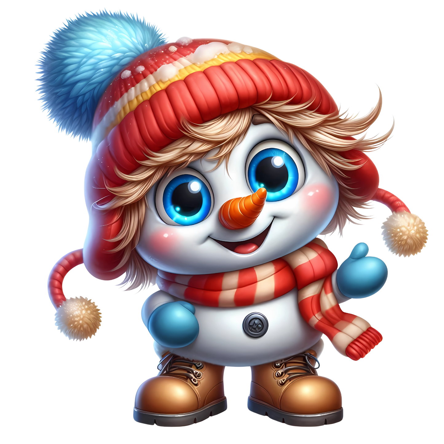 Bügelbild lustiger Schneeman - Mütze, Schal Bild_11