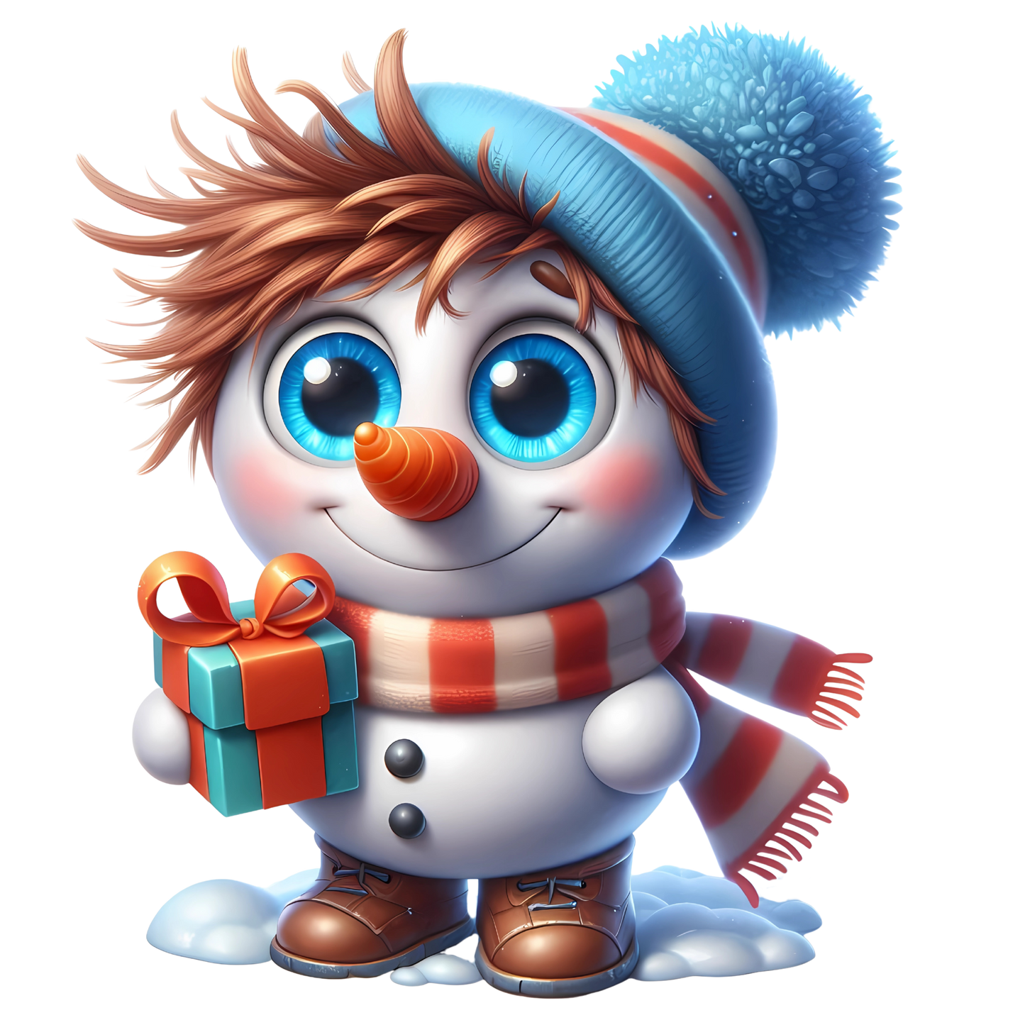 Bügelbild lustiger Schneeman - Mütze, Schal Bild_10