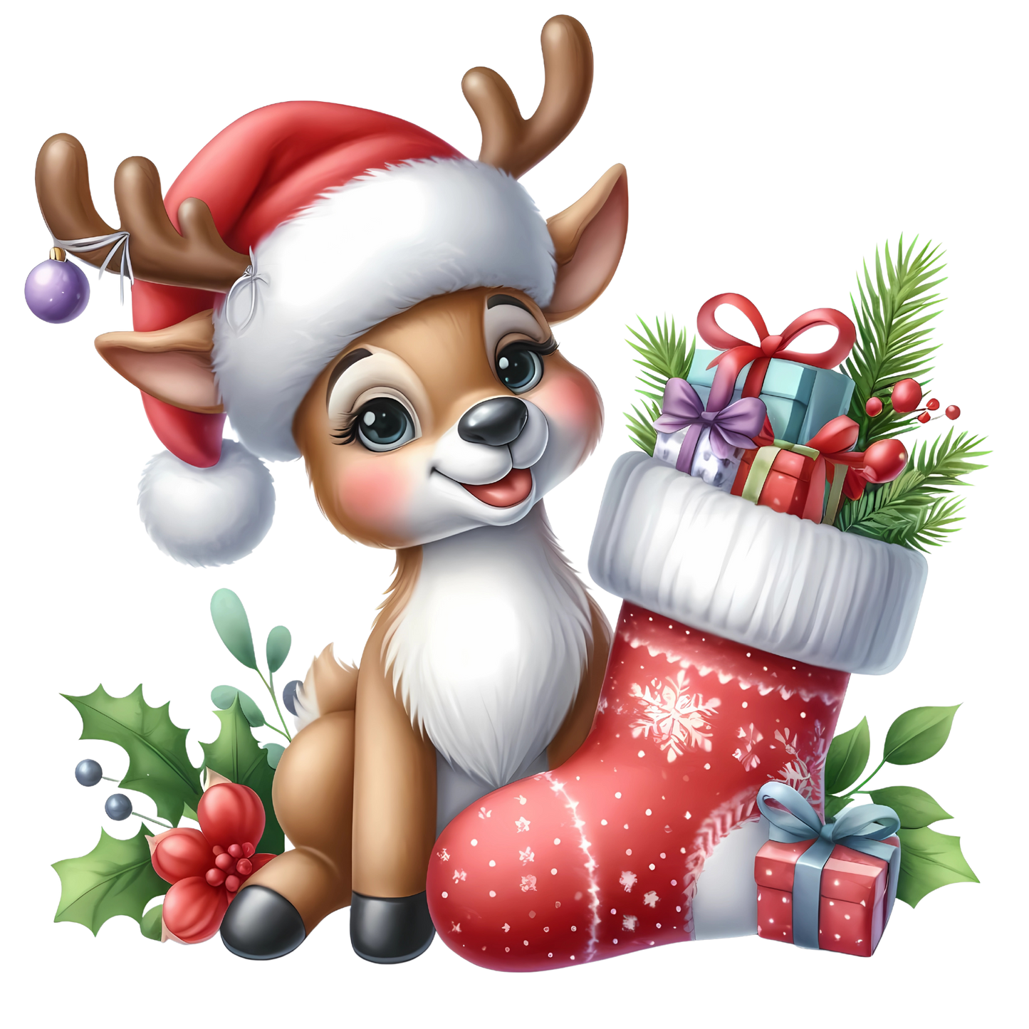 Bügelbild Weihnachten Rentier - Geschenke, Weihnachtsbaum Bild_15