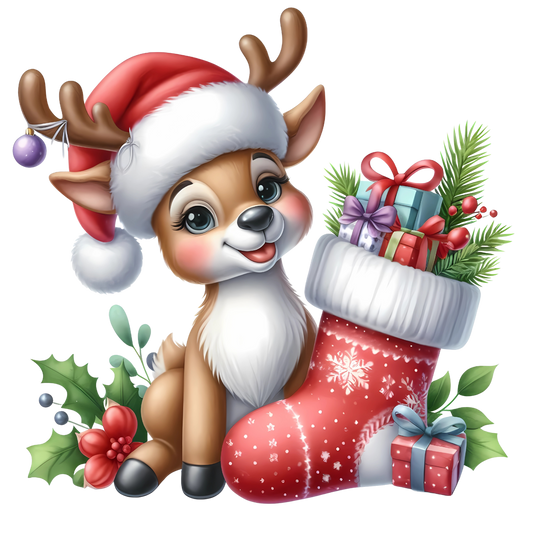 Bügelbild Weihnachten Rentier - Geschenke, Weihnachtsbaum Bild_15