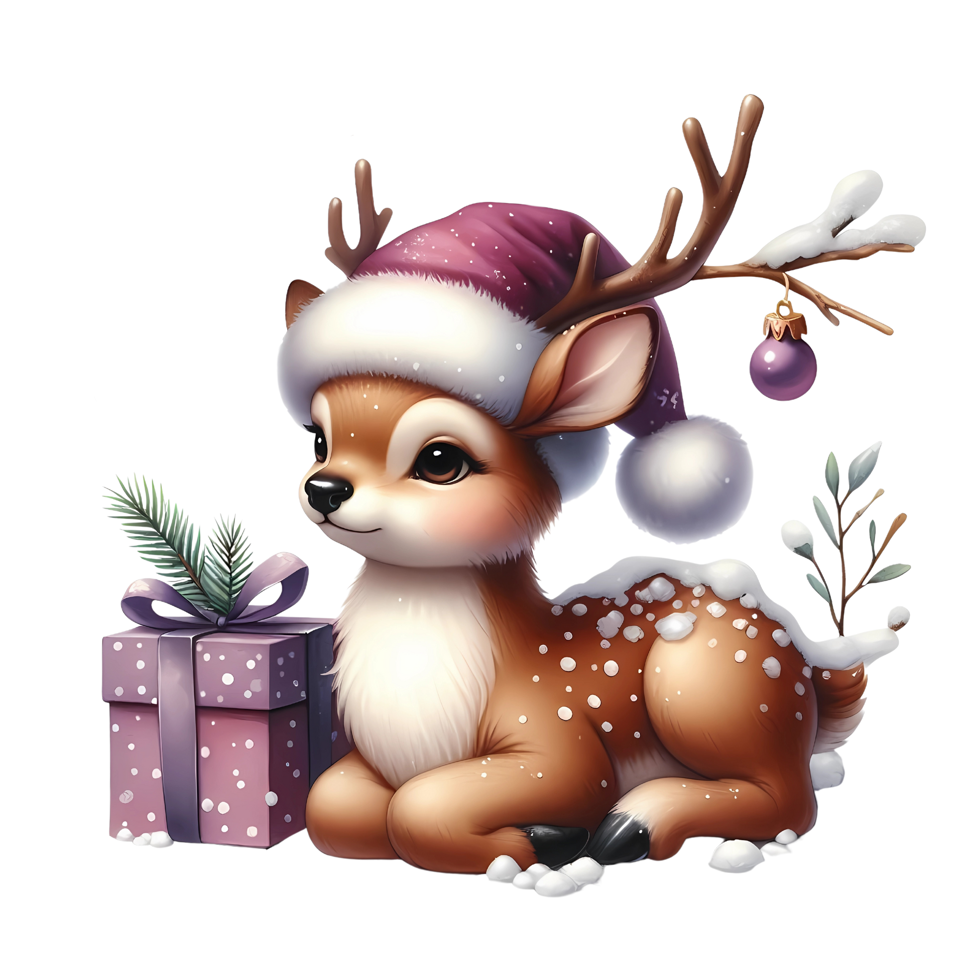 Bügelbild Weihnachten Rentier - Geschenke, Weihnachtsbaum Bild_1