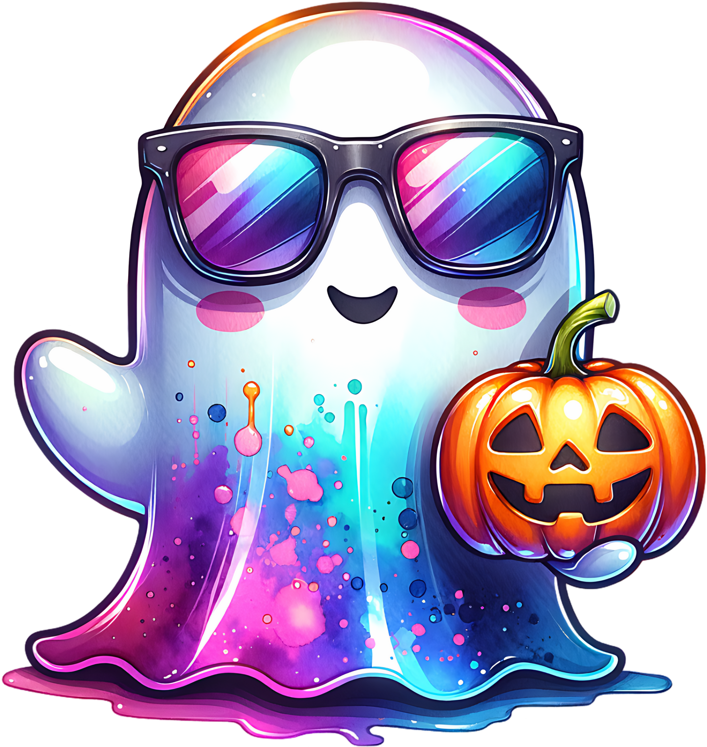 Bügelbild Halloween bunte Geister