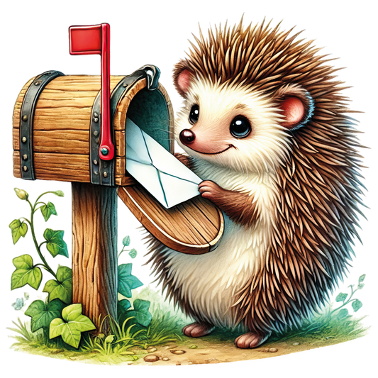 Bügelbild Tiere mit Brief