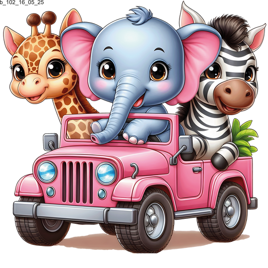 Bügelbild Safari Tierbabys
