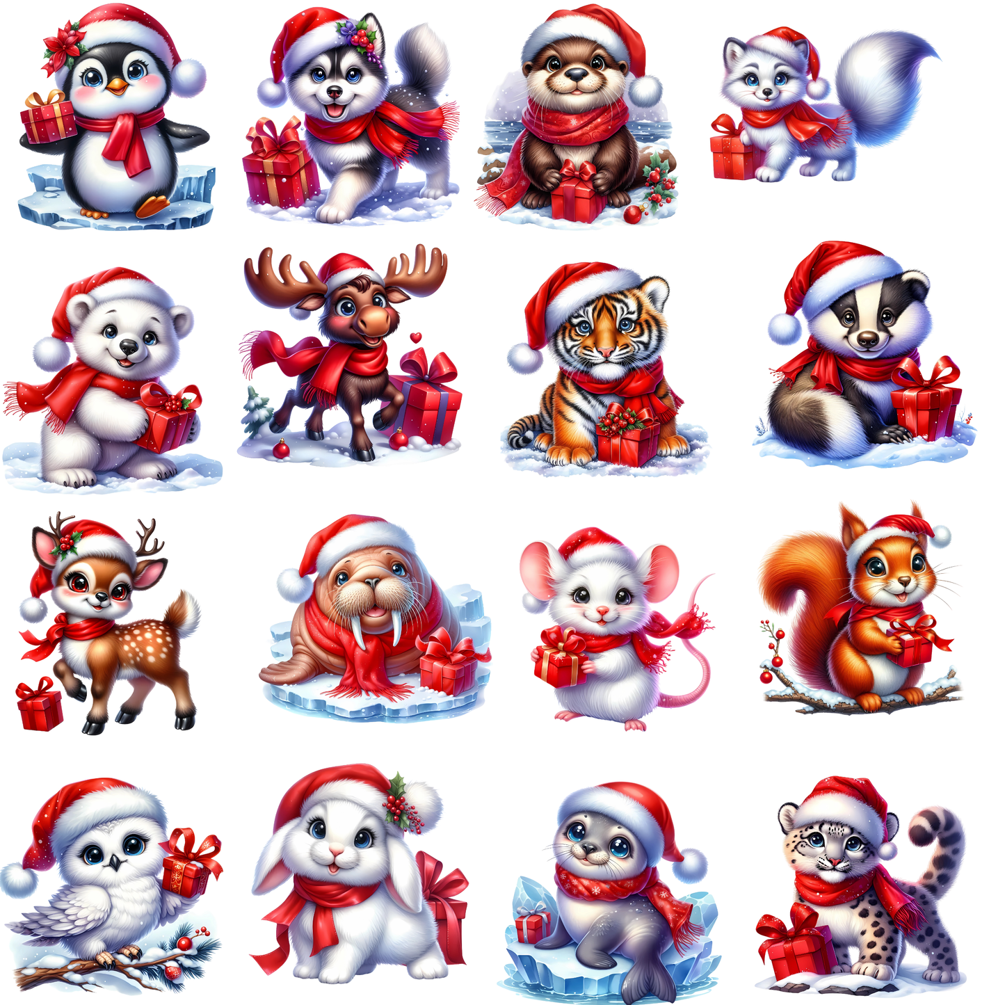 Bügelbilder Weihnachten Tiere - Magic Miracle Design