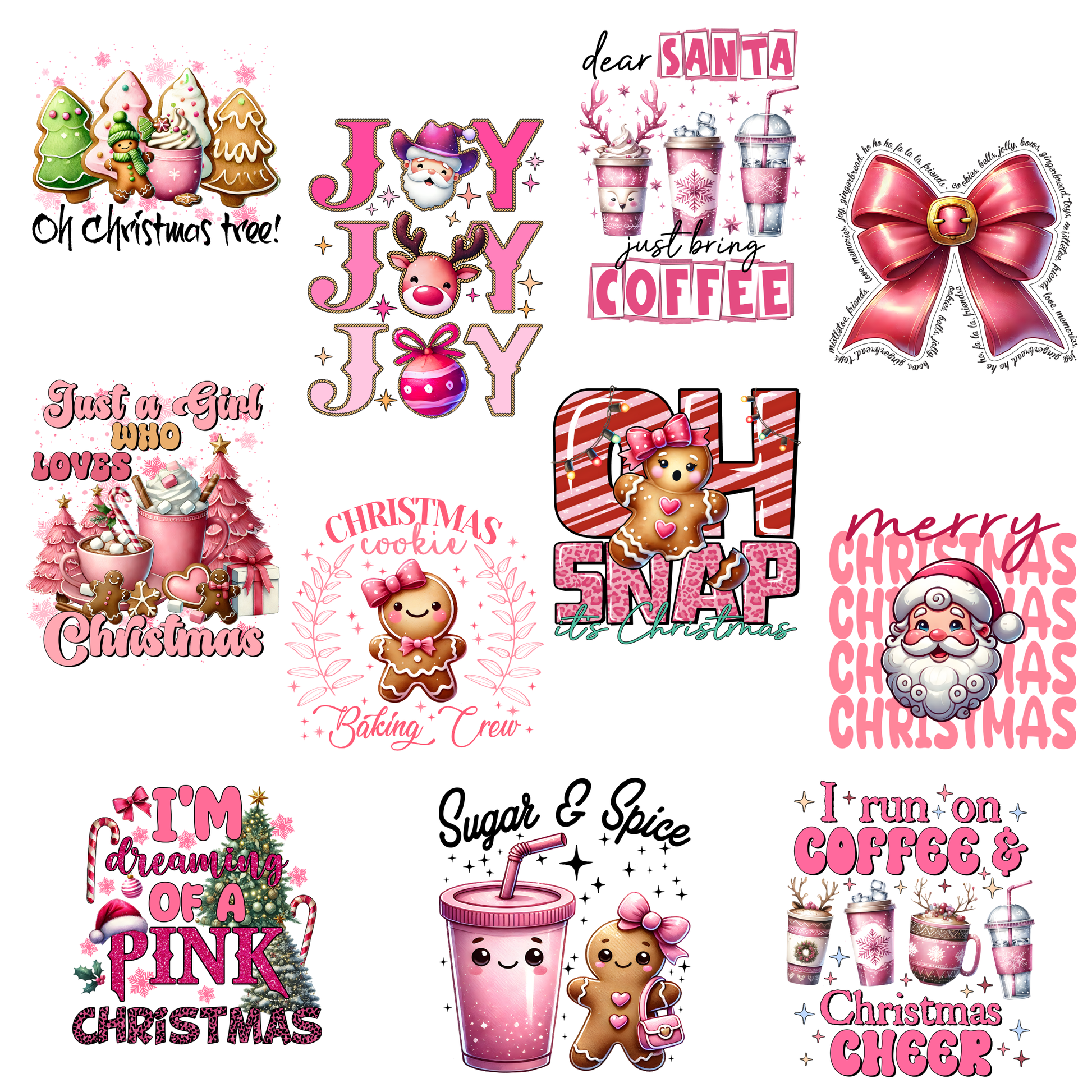 Bügelbilder Weihnachten in Pink - Magic Miracle Design