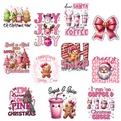 Bügelbilder Weihnachten in Pink - Magic Miracle Design