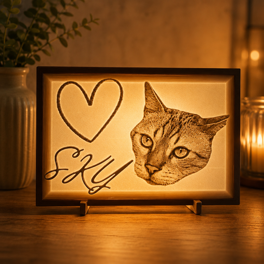 Einfarbiges Lithophan Bild – personalisiert 3D Druck Geschenk