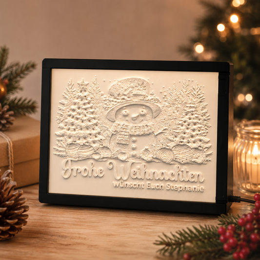 Personalisiertes Farbiges Lithophan Bild 11×15 cm mit Rahmen