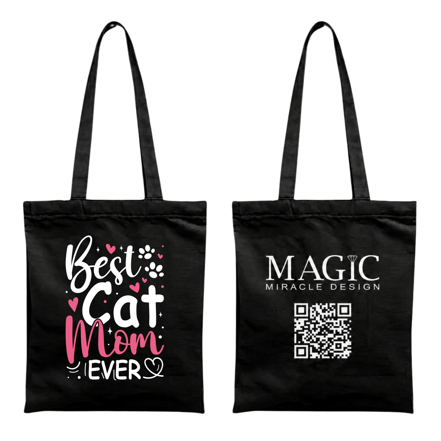 Baumwolltasche mit Cat Mom Motiv – 38 × 42 cm