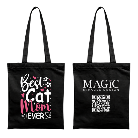 Baumwolltasche mit Cat Mom Motiv – 38 × 42 cm