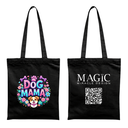 Baumwolltasche mit Dog Mom-Motiv – 38 × 42 cm