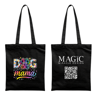 Baumwolltasche mit Dog Mom-Motiv – 38 × 42 cm